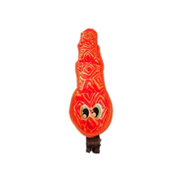 Durablez Stuffing-Free Squeaky Interactive Dog Toy, Tough Plush, Snake, Orange - Picture 1 of 8